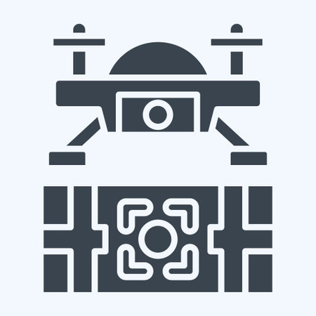 Icon Target Location. related to Drone symbol. glyph style. simple design illustrationのイラスト素材