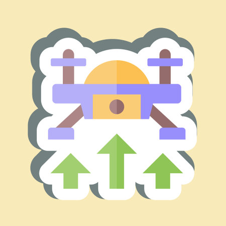 Sticker Fly Up. related to Drone symbol. simple design illustration 1のイラスト素材