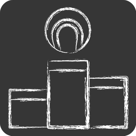 Icon Podium. related to Tennis Sports symbol. chalk Style. simple design illustrationのイラスト素材