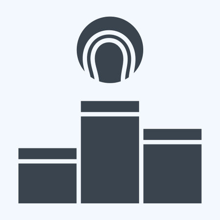 Icon Podium. related to Tennis Sports symbol. glyph style. simple design illustrationのイラスト素材