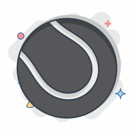 Icon Tennis Ball. related to Tennis Sports symbol. comic style. simple design illustrationのイラスト素材