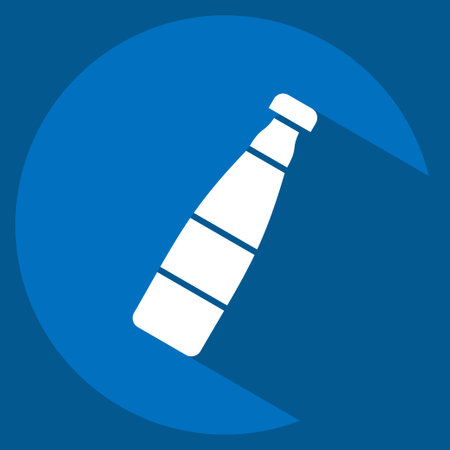 Icon Water Bottle. related to Tennis Sports symbol. long shadow style. simple design illustrationのイラスト素材