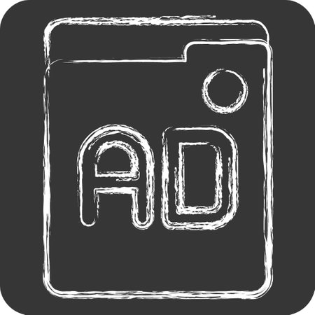 Icon Ads. related to Online Game symbol. chalk Style. simple design illustrationのイラスト素材
