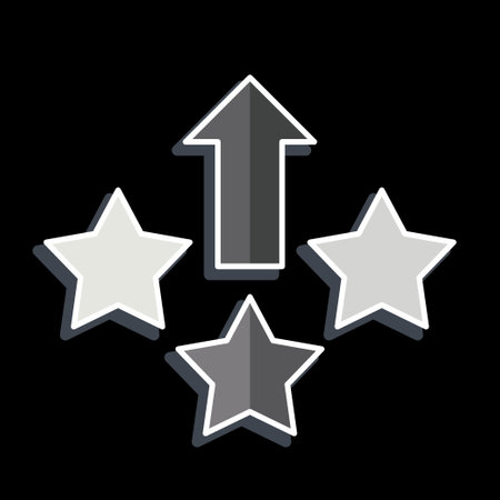 Icon Level Up. related to Online Game symbol. glossy style. simple design illustrationのイラスト素材