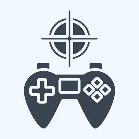 Icon Shooting. related to Online Game symbol. glyph style. simple design illustrationのイラスト素材
