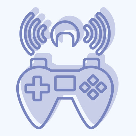 Icon Streaming. related to Online Game symbol. two tone style. simple design illustrationのイラスト素材