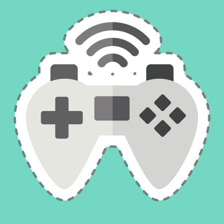 Sticker line cut Gamepad. related to Online Game symbol. simple design illustration