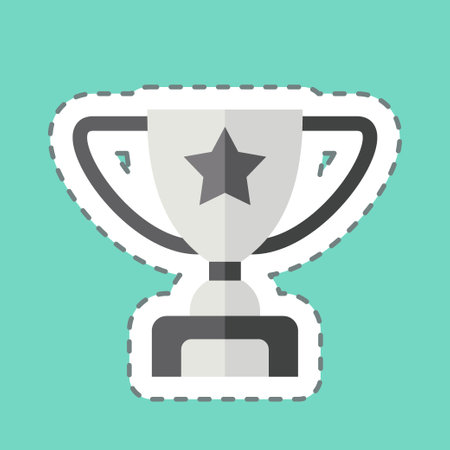 Sticker line cut Reward. related to Online Game symbol. simple design illustrationのイラスト素材