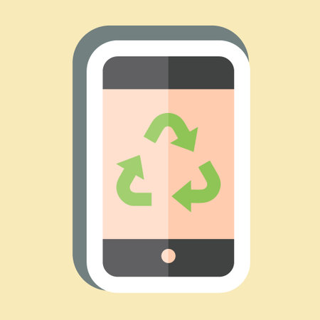 Sticker Electronics Recycling. related to Recycling symbol. simple design illustrationのイラスト素材