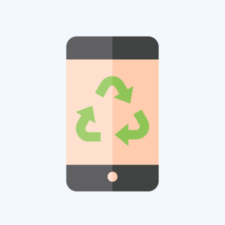 Icon Electronics Recycling. related to Recycling symbol. flat style. simple design illustrationのイラスト素材