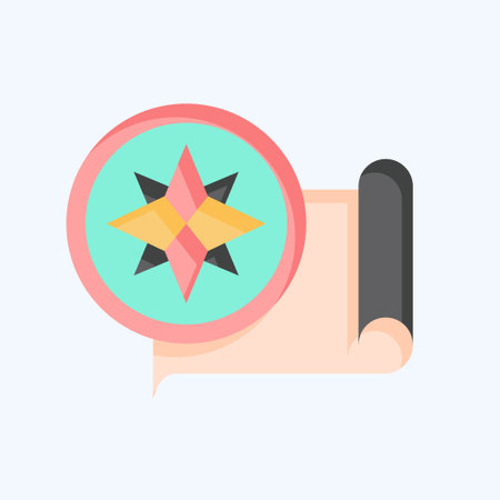 Icon Compass. related to Navigation symbol. flat style. simple design illustrationのイラスト素材