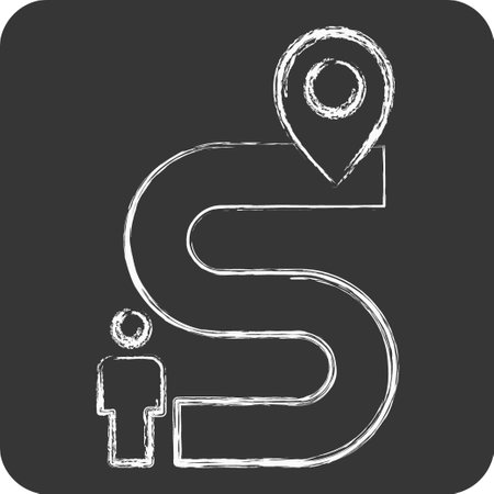Icon Destination 2. related to Navigation symbol. chalk Style. simple design illustrationのイラスト素材