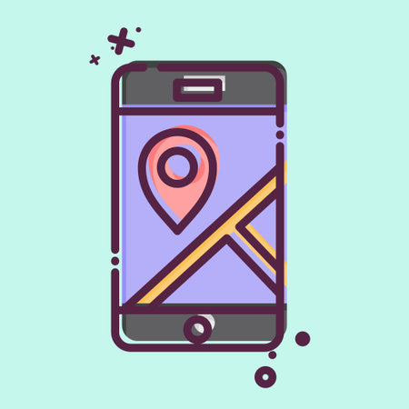 Icon Mobile Gps. related to Navigation symbol. MBE style. simple design illustrationのイラスト素材