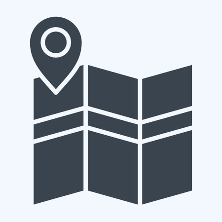 Icon Map Search. related to Navigation symbol. glyph style. simple design illustration