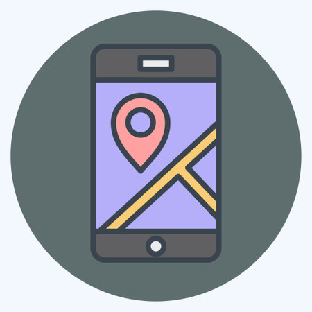 Icon Mobile Gps. related to Navigation symbol. color mate style. simple design illustrationのイラスト素材