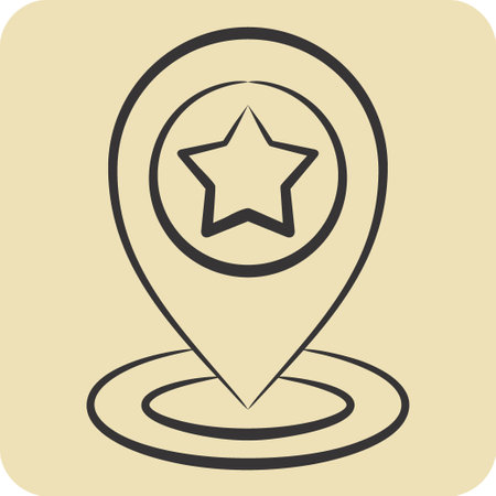 Icon Pin Point. related to Navigation symbol. hand drawn style. simple design illustrationのイラスト素材