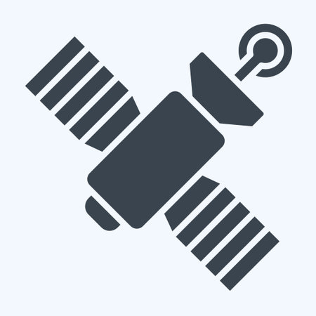 Icon Satellite. related to Navigation symbol. glyph style. simple design illustrationのイラスト素材