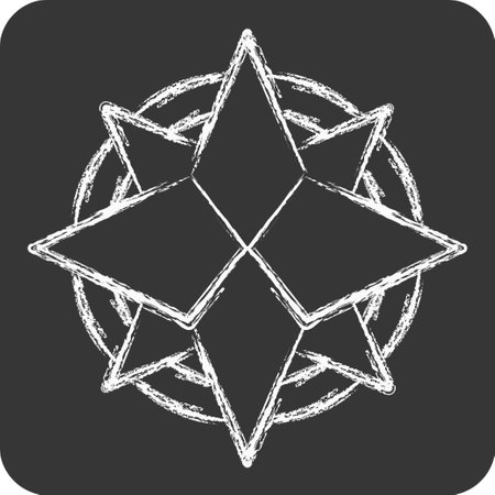 Icon Wind Rose. related to Navigation symbol. chalk Style. simple design illustrationのイラスト素材