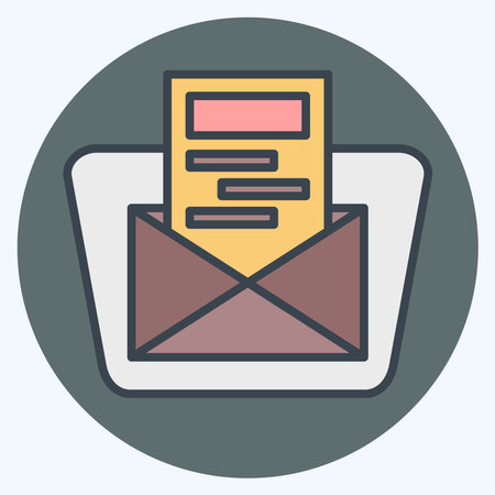 Icon Email. related to Hotel Service symbol. color mate style. simple design illustrationのイラスト素材