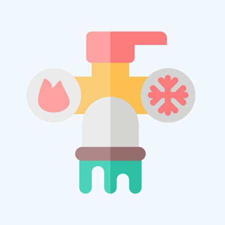 Icon Hot and Cold Water. related to Hotel Service symbol. flat style. simple design illustrationのイラスト素材