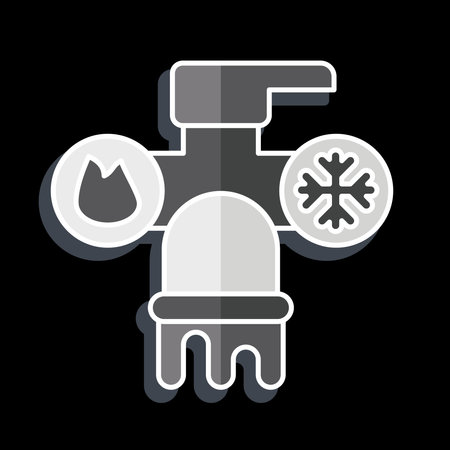 Icon Hot and Cold Water. related to Hotel Service symbol. glossy style. simple design illustrationのイラスト素材