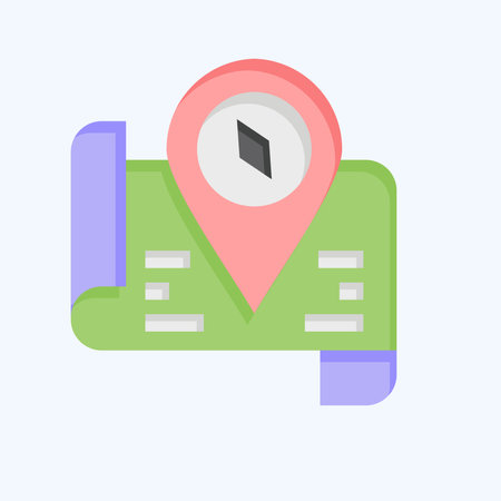 Icon Tourist Map. related to Hotel Service symbol. flat style. simple design illustrationのイラスト素材