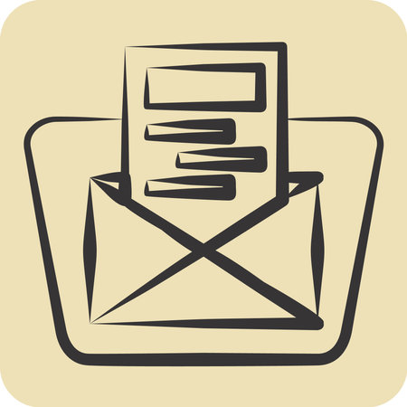 Icon Email. related to Hotel Service symbol. hand drawn style. simple design illustrationのイラスト素材