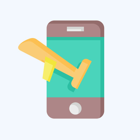 Icon Mobile Check In. related to Hotel Service symbol. flat style. simple design illustrationのイラスト素材
