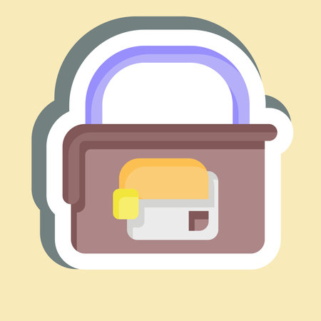 Sticker Luggage. related to Hotel Service symbol. simple design illustrationのイラスト素材