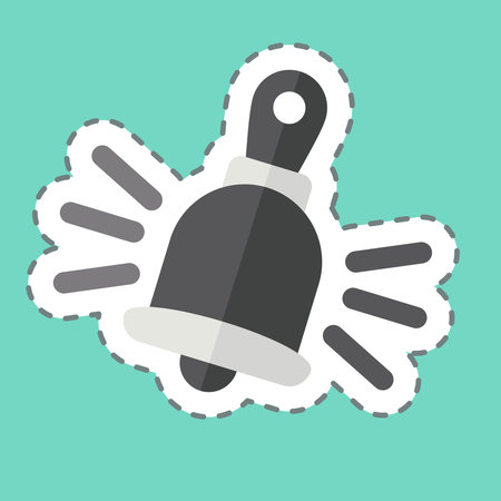 Sticker line cut Ring For services. related to Hotel Service symbol. simple design illustration