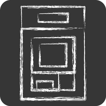 Icon ATM. related to Security symbol. chalk Style. simple design illustrationのイラスト素材