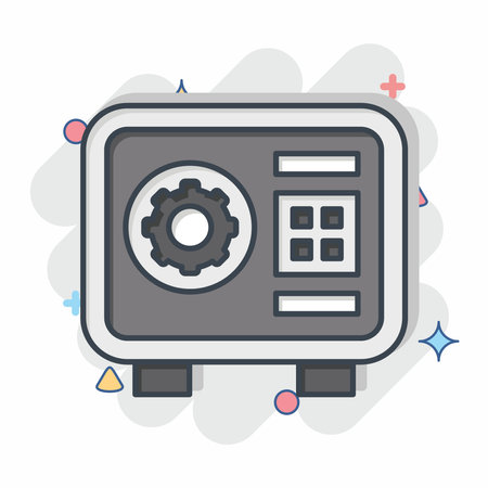 Icon Safebox. related to Security symbol. comic style. simple design illustrationのイラスト素材