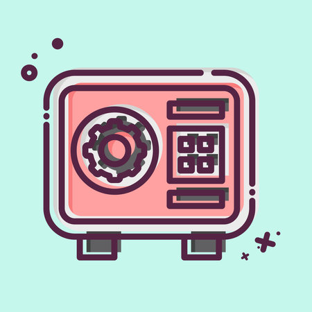 Icon Safebox. related to Security symbol. MBE style. simple design illustrationのイラスト素材