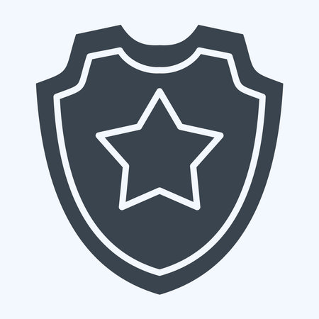 Icon Shield 2. related to Security symbol. glyph style. simple design illustrationのイラスト素材