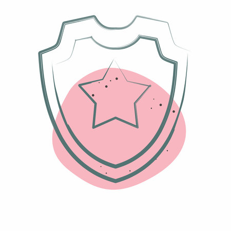 Icon Shield 2. related to Security symbol. Color Spot Style. simple design illustrationのイラスト素材