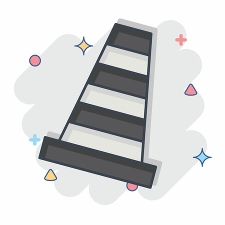 Icon Traffic Cone. related to Security symbol. comic style. simple design illustrationのイラスト素材