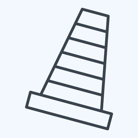 Icon Traffic Cone. related to Security symbol. line style. simple design illustrationのイラスト素材