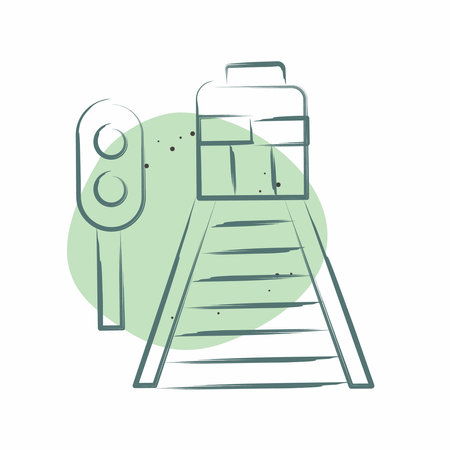 Icon Railway. related to Train Station symbol. Color Spot Style. simple design illustrationのイラスト素材