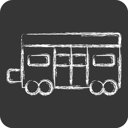 Icon Train Coach. related to Train Station symbol. chalk Style. simple design illustrationのイラスト素材
