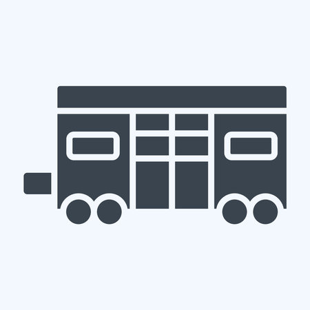 Icon Train Coach. related to Train Station symbol. glyph style. simple design illustrationのイラスト素材