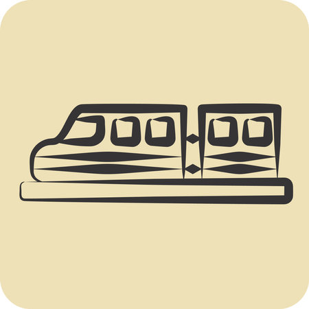 Icon High Speed Train. related to Smart City symbol. hand drawn style. simple design illustrationのイラスト素材