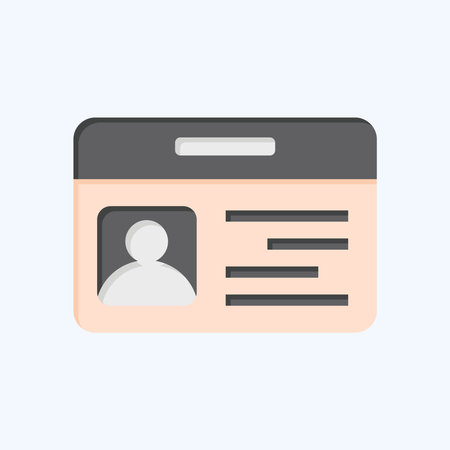 Icon ID Card. related to Smart City symbol. flat style. simple design illustrationのイラスト素材