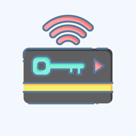 Icon Keycard. related to Smart City symbol. doodle style. simple design illustrationのイラスト素材
