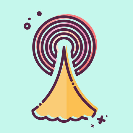 Icon Signal Tower. related to Smart City symbol. MBE style. simple design illustrationのイラスト素材