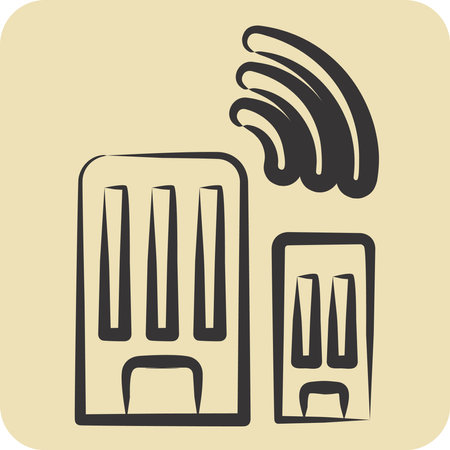 Icon Smart City. related to Smart City symbol. hand drawn style. simple design illustrationのイラスト素材