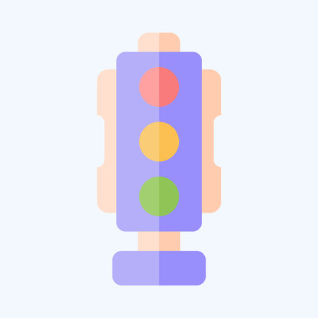 Icon Traffic Signal. related to Smart City symbol. flat style. simple design illustrationのイラスト素材