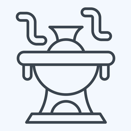 Icon Hot Pot. related to Seafood symbol. line style. simple design illustrationのイラスト素材