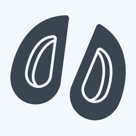 Icon Mussel. related to Seafood symbol. glyph style. simple design illustrationのイラスト素材