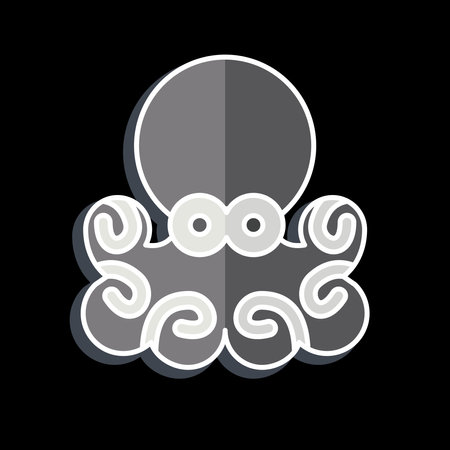 Icon Octopus. related to Seafood symbol. glossy style. simple design illustrationのイラスト素材