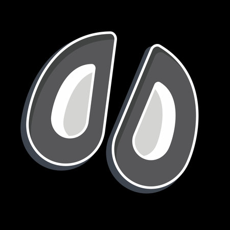 Icon Mussel. related to Seafood symbol. glossy style. simple design illustrationのイラスト素材